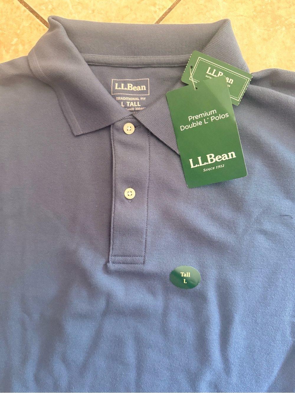 L.L. Bean Men's Premium Double L Polo in Light Blue
